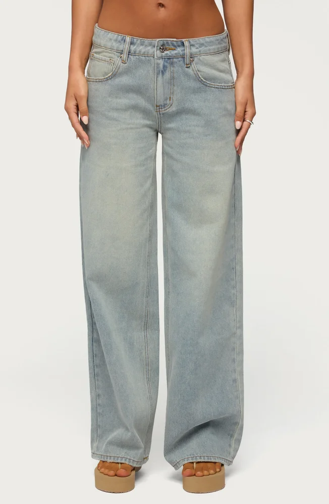 Quintie Mid Rise Straight Leg Jeans