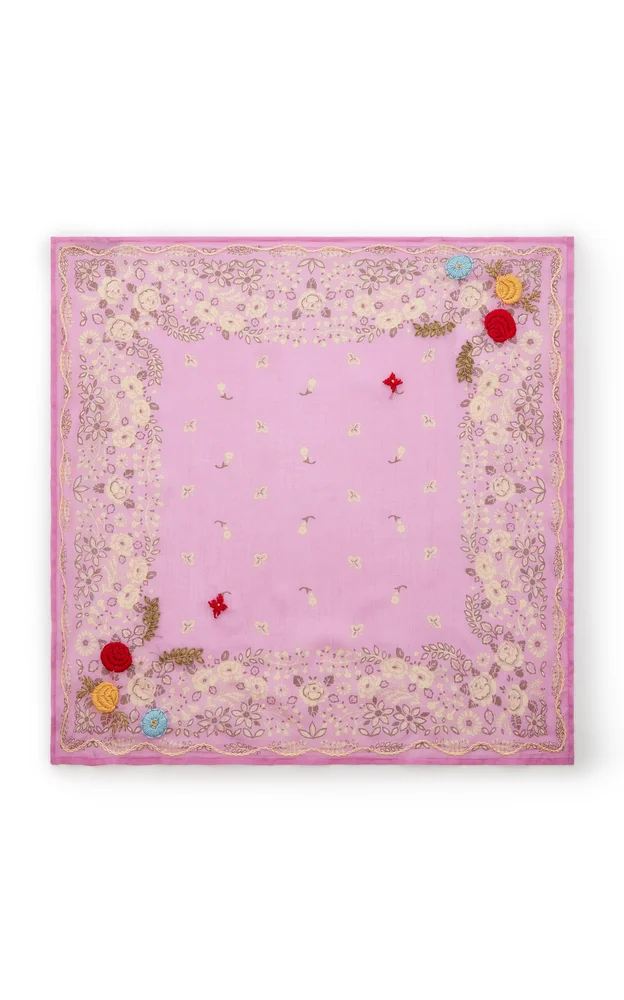 Embroidered Floral Bandana
