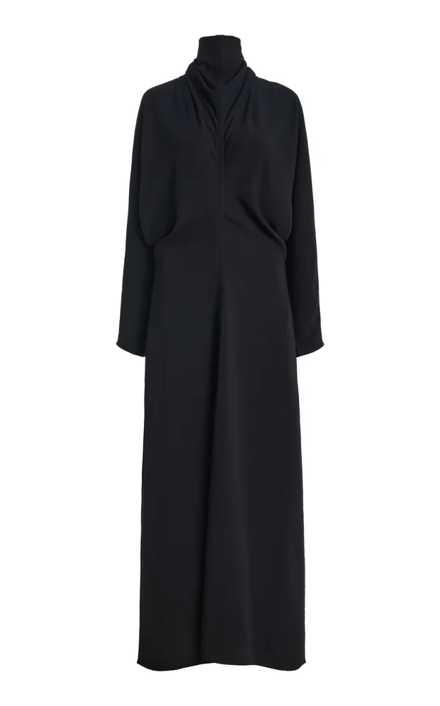 Slouch Waist Crepe Midi Scarf Dress