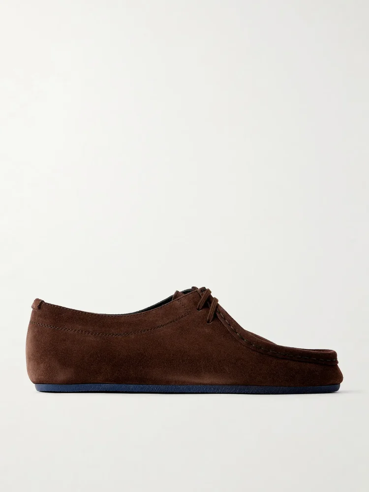 Suede lace-up shoes