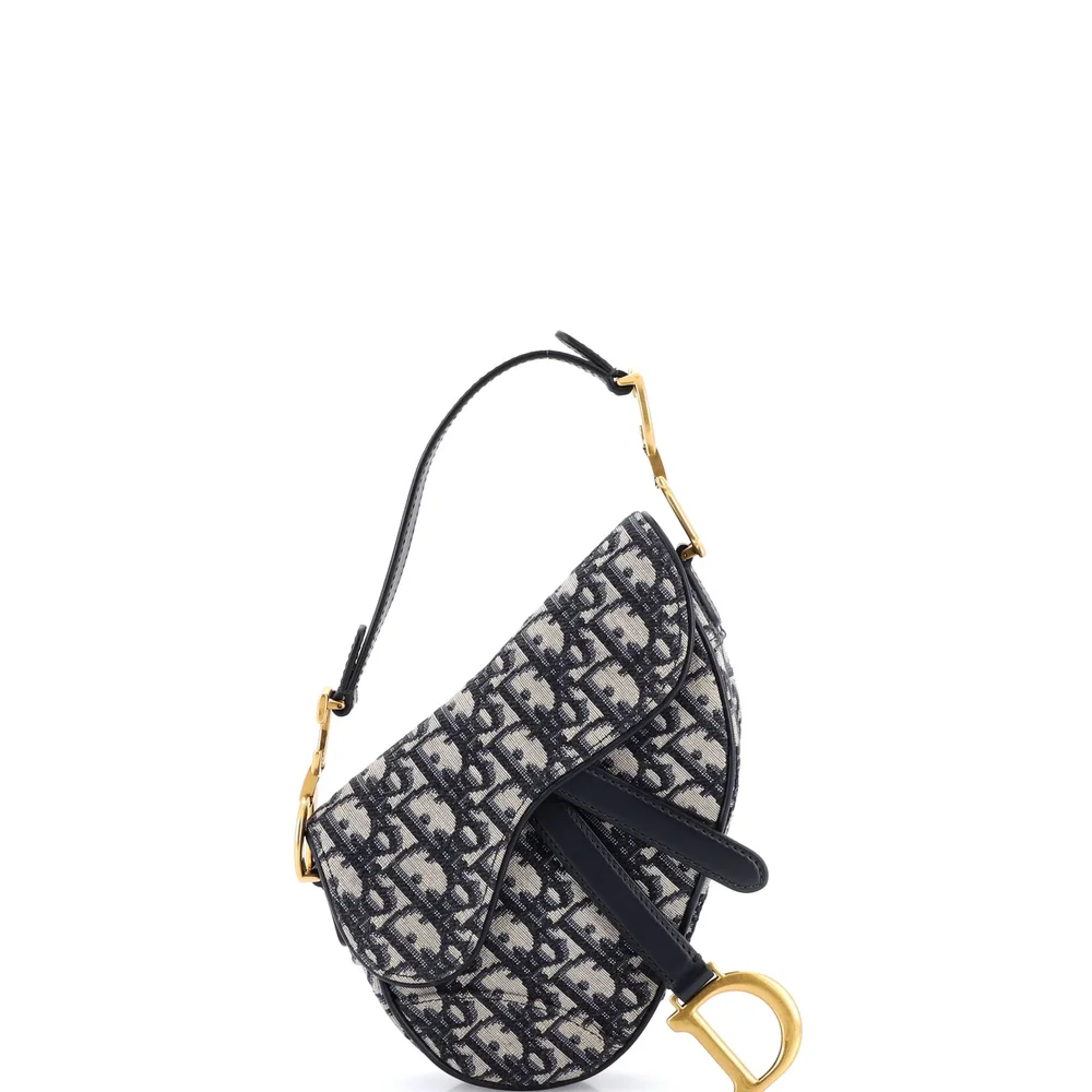 Pre-Owned Saddle Handbag Oblique Canvas Mini