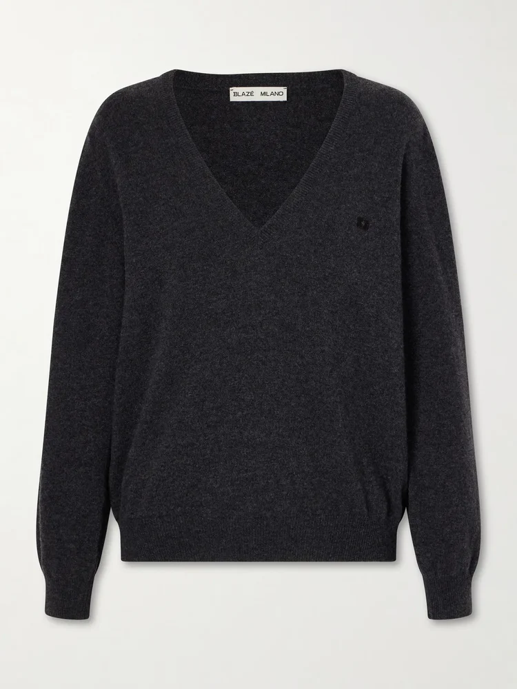 Highland embroidered wool and cashmere-blend sweater