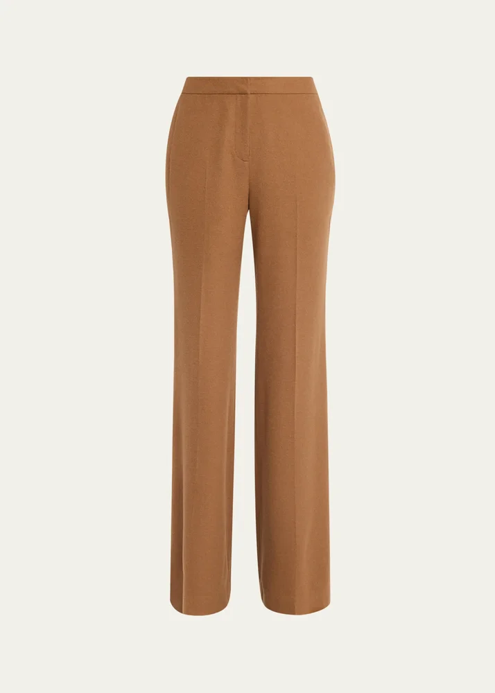 Lafayette Flare-Leg Camel Hair Pants