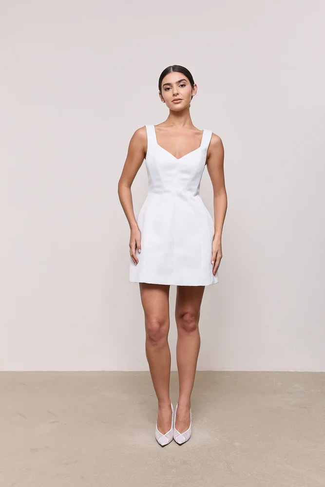 Satin Structured Mini Dress