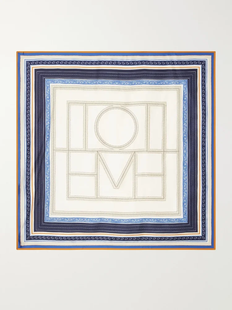 Collector Logo Print Silk Twill Scarf