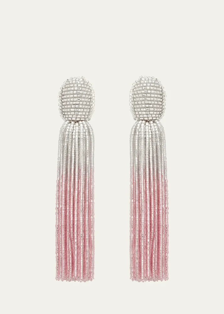 Ombre Beaded Tasel Earrings