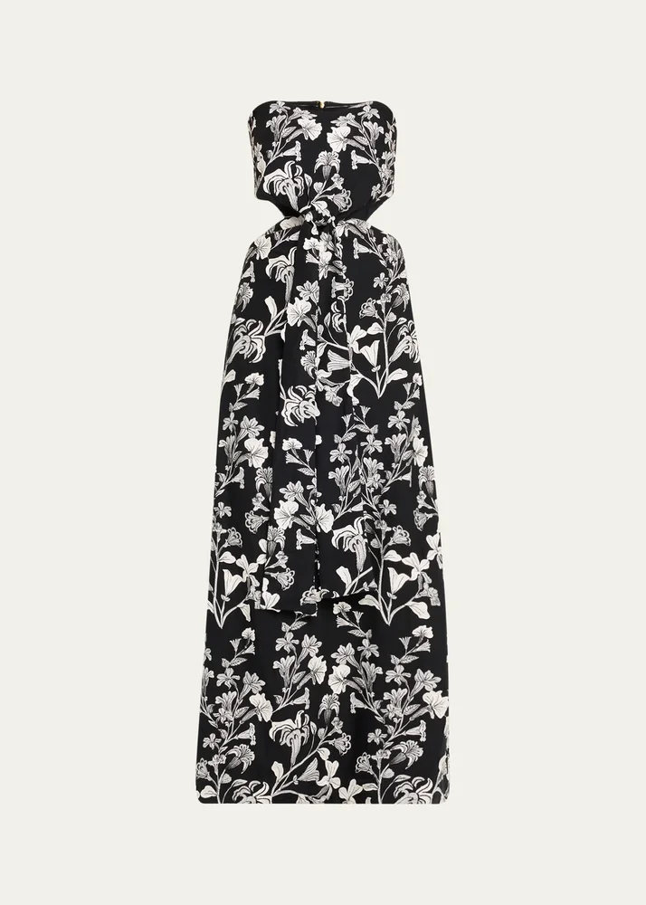 Agua by Agua Bendita Malaquita Strapless Cutout Maxi Dress