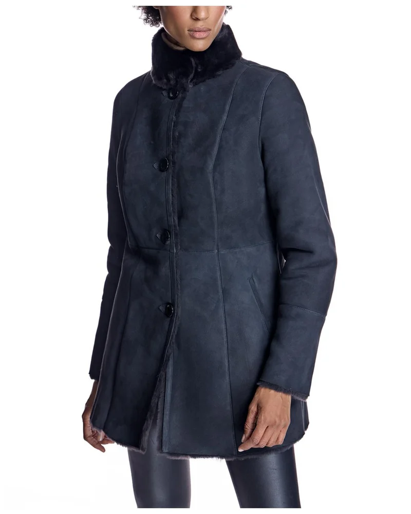 Shearling Jacket with Stand Collar