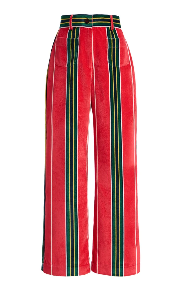 Pippi Striped Cotton Velvet Pants