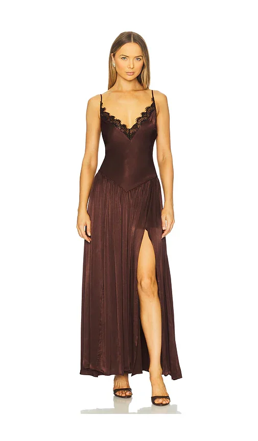Aderia Lace Detail Maxi Dress Bardot