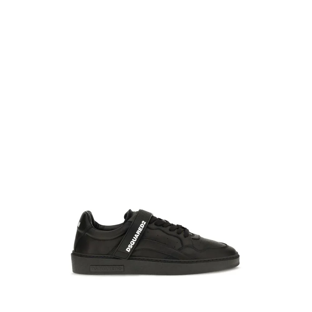 Dsquared² Black Calf Leather Bos Taurus Athletic Sneakers