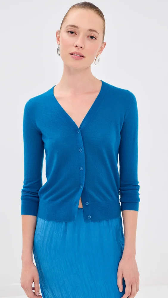 Mercerized Wool Shrunken Cardigan