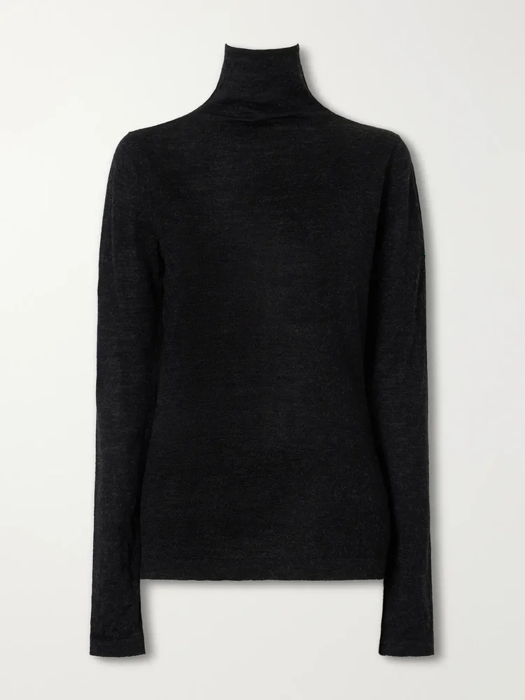 Merino wool and alpaca-blend turtleneck sweater