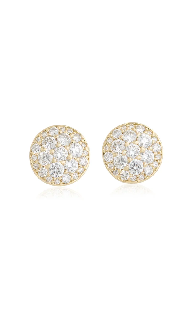 18K Yellow Gold Diamond Stud Earrings