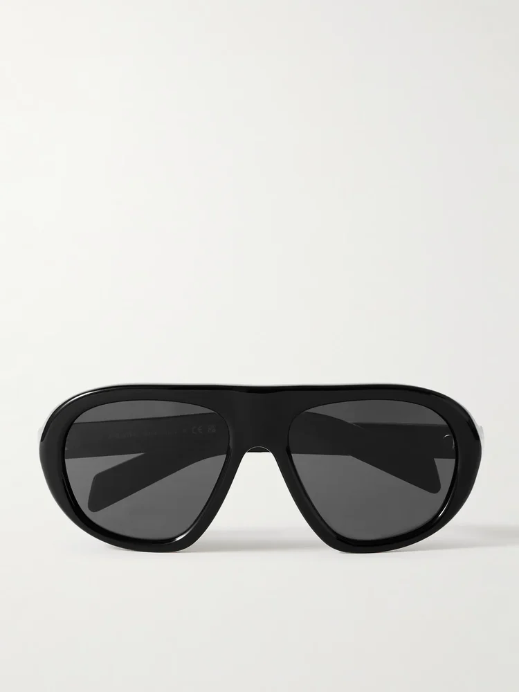Oversized aviator-style acetate sunglasses