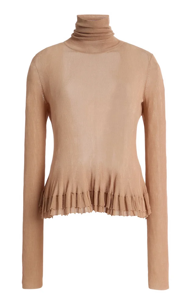 Merritt Knit Peplum Turtleneck Top
