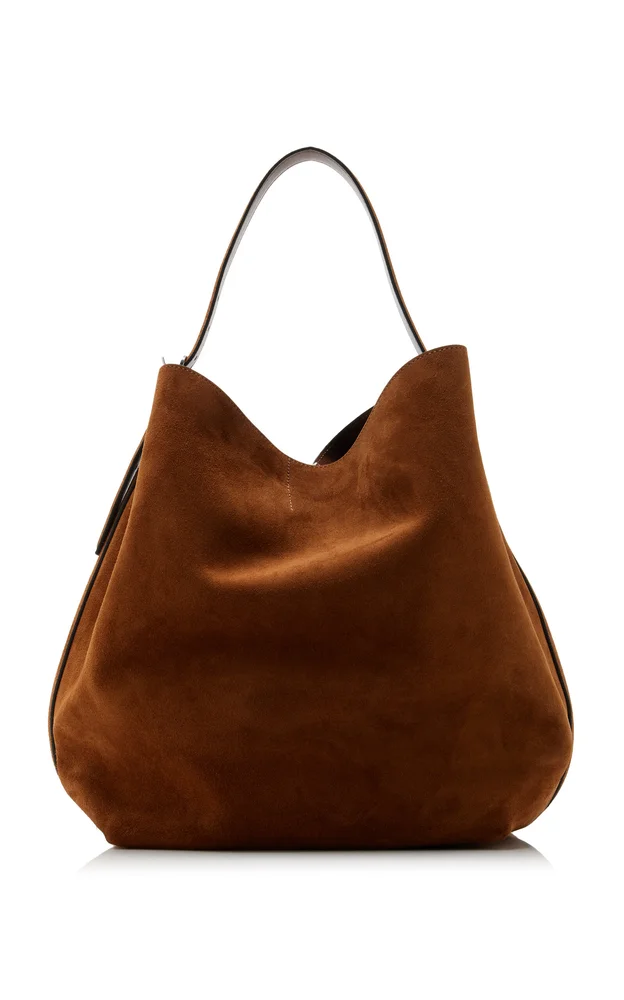 Belted Suede Tote Bag