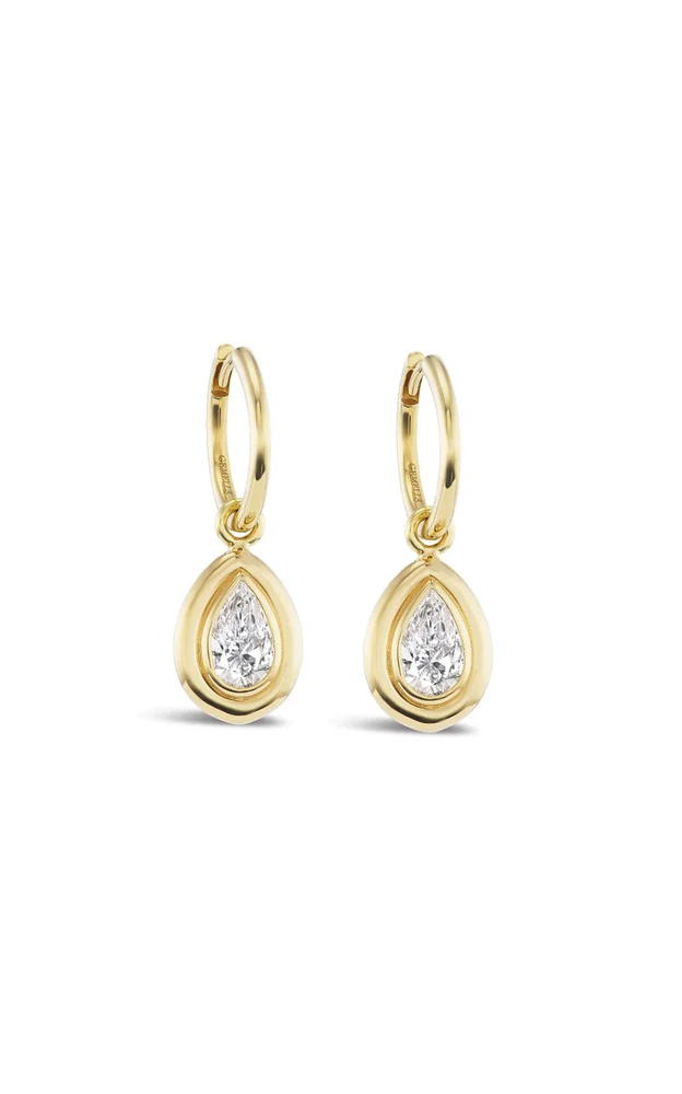 18K Yellow Gold Diamond Earrings