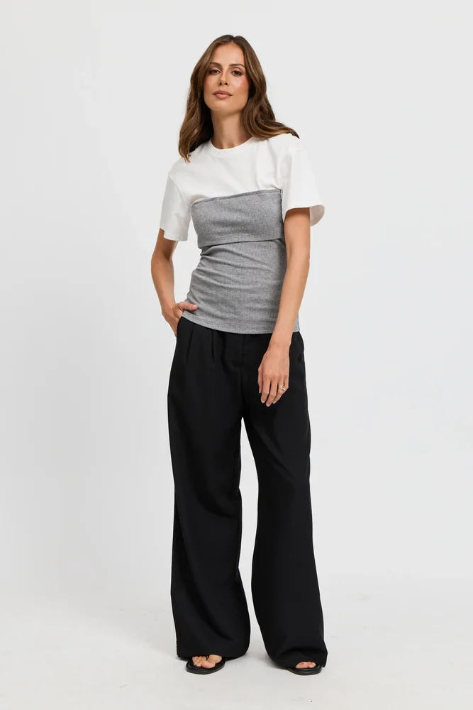 Cleo Ribbed Bodice Tee