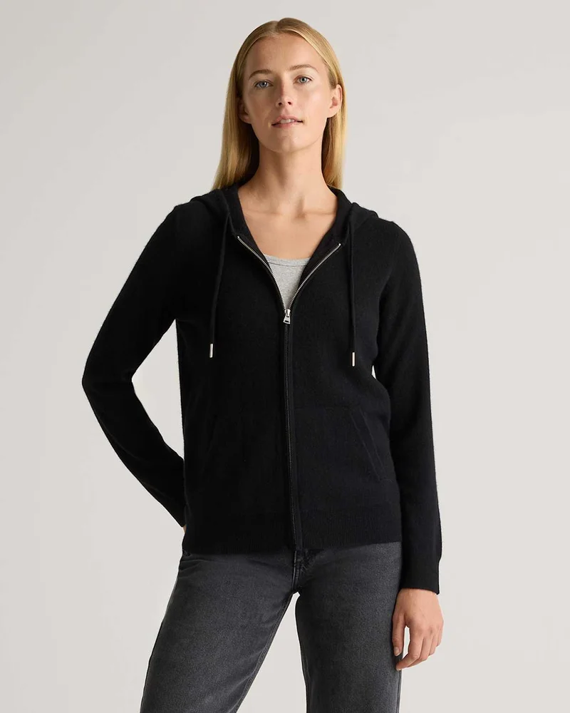 Mongolian Cashmere Full-Zip Hoodie