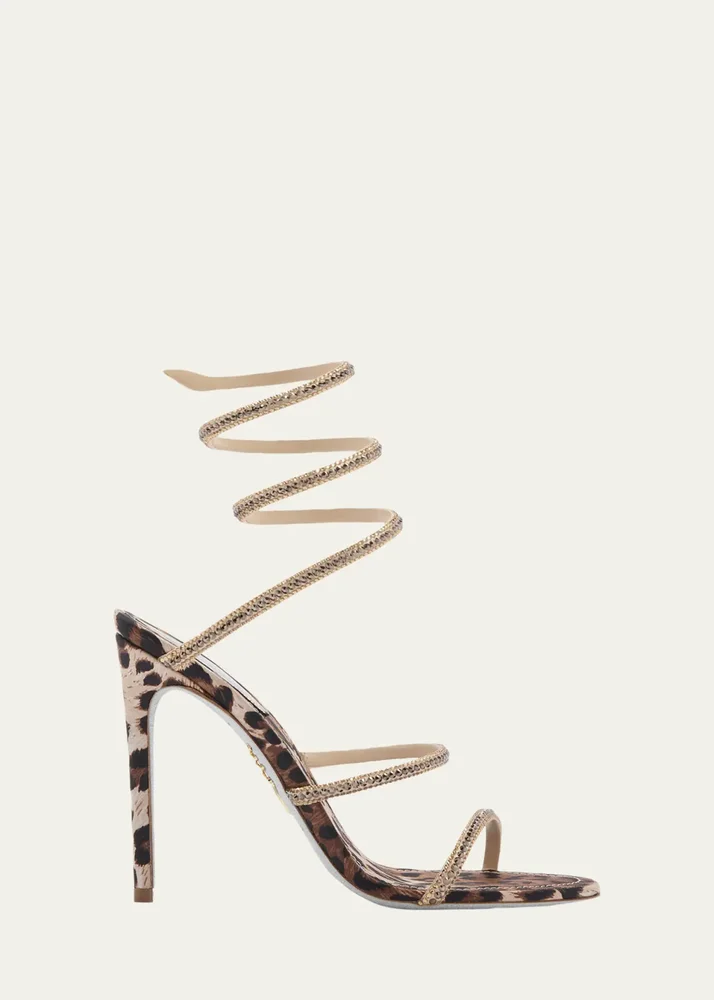Cleo Animalier 105MM Satin Sandals