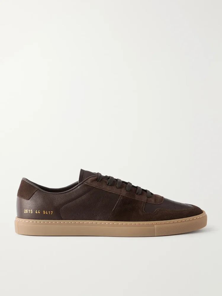 BBall Duo Suede-Trimmed Leather Sneakers