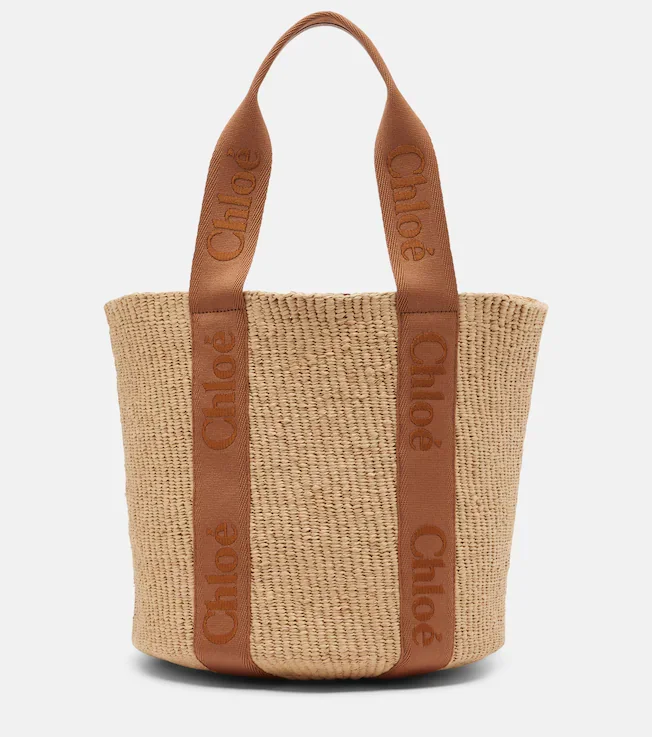 Woody Large raffia basket bag