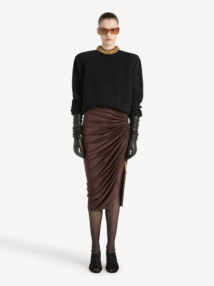 Cashmere jumper with embroidered trim