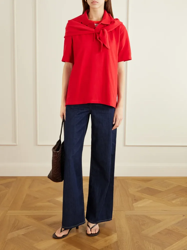 Julie organic cotton-piqué polo shirt
