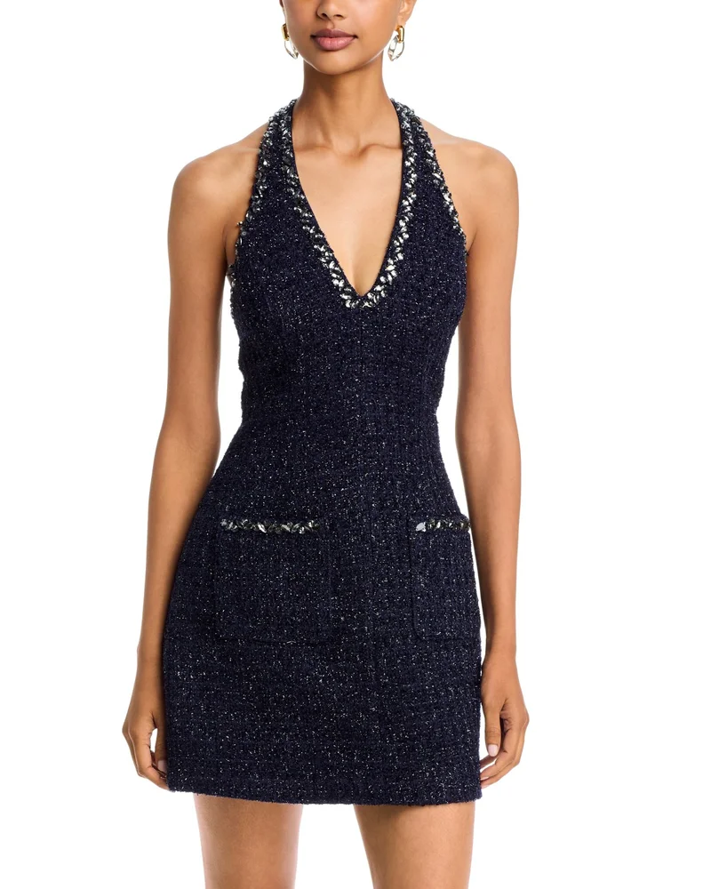 Tweed Halter Mini Dress - Exclusive