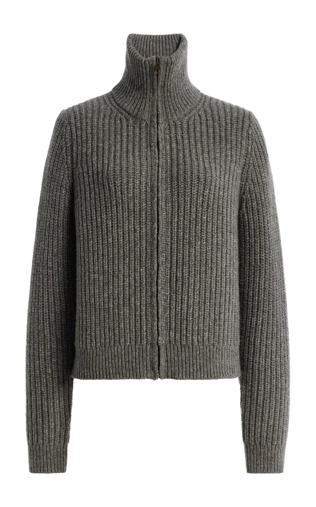 Arlen Ribbed Wool-Blend Cardigan