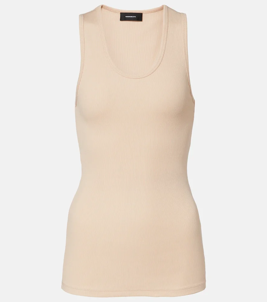 Ribbed-knit cotton tank top