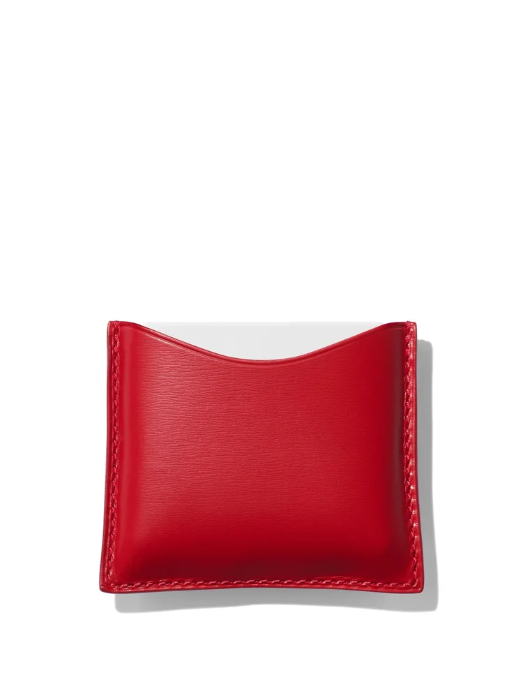 Refillable Leather Compact Case in CAMEL