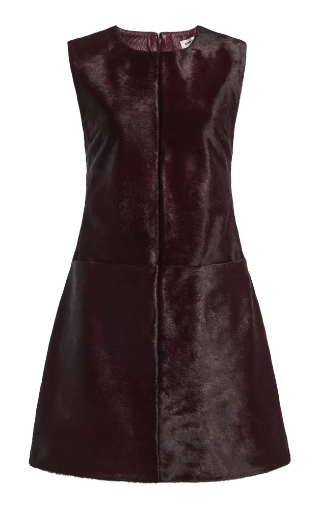 Sonoma Calf Hair Leather Mini Shift Dress