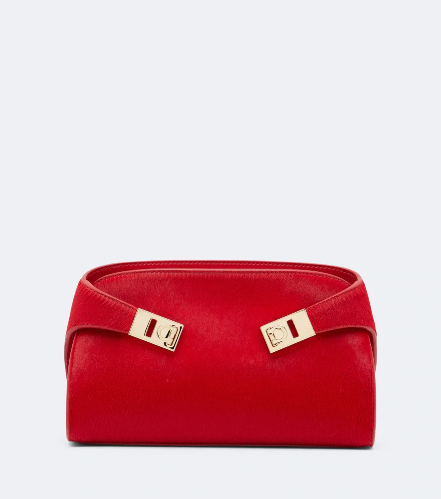 Hug Small calf hair clutch