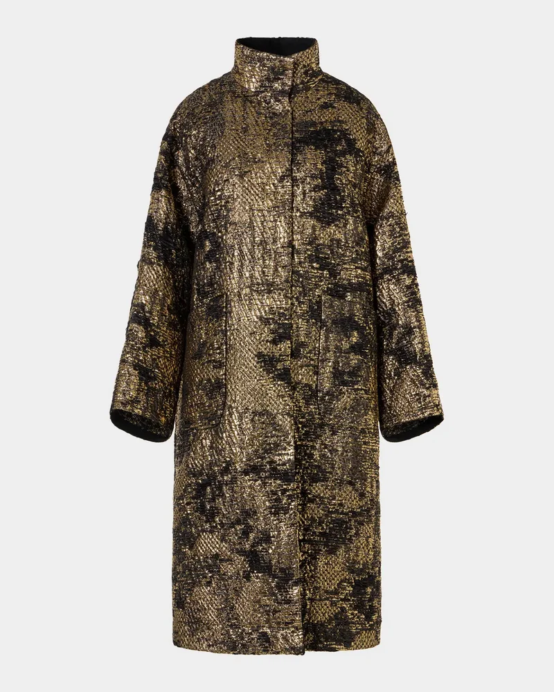 Metallic Jacquard Oversized Coat