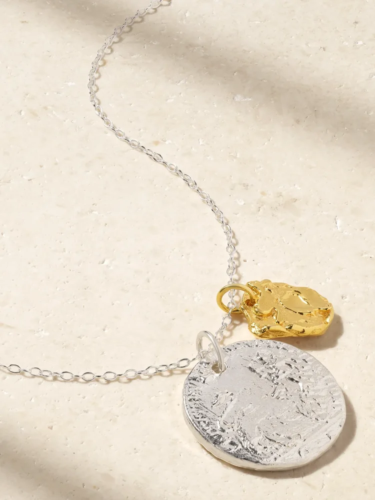 The Collisione recycled silver and gold-plated necklace