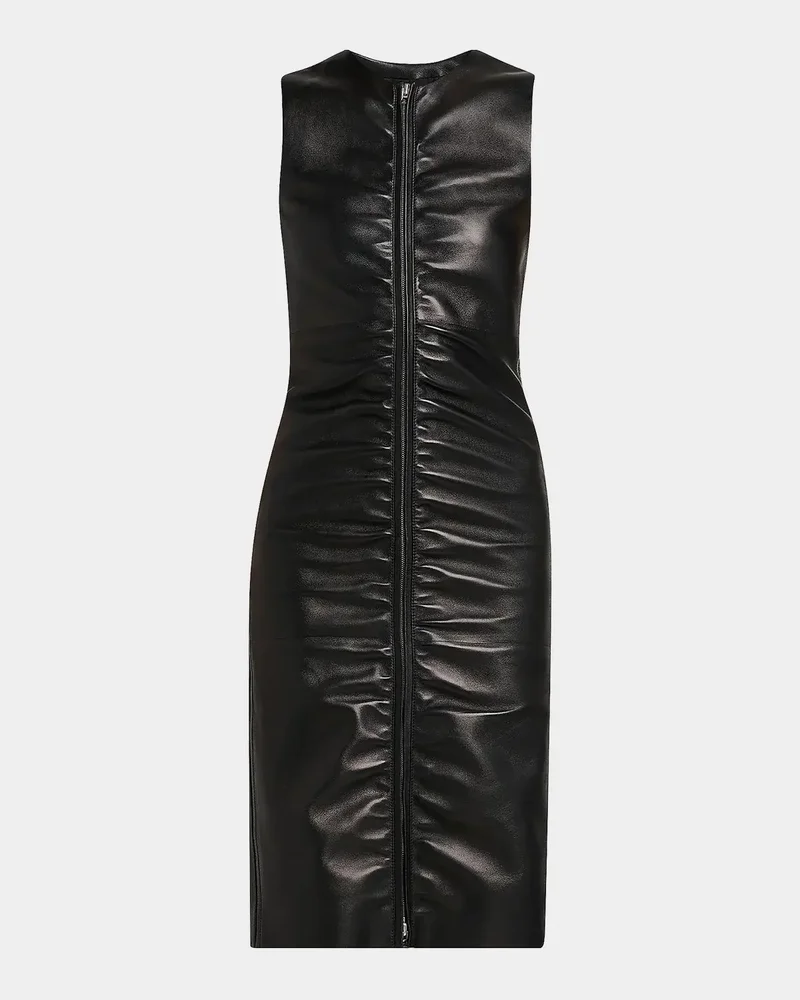 Lamb Leather Midi Dress
