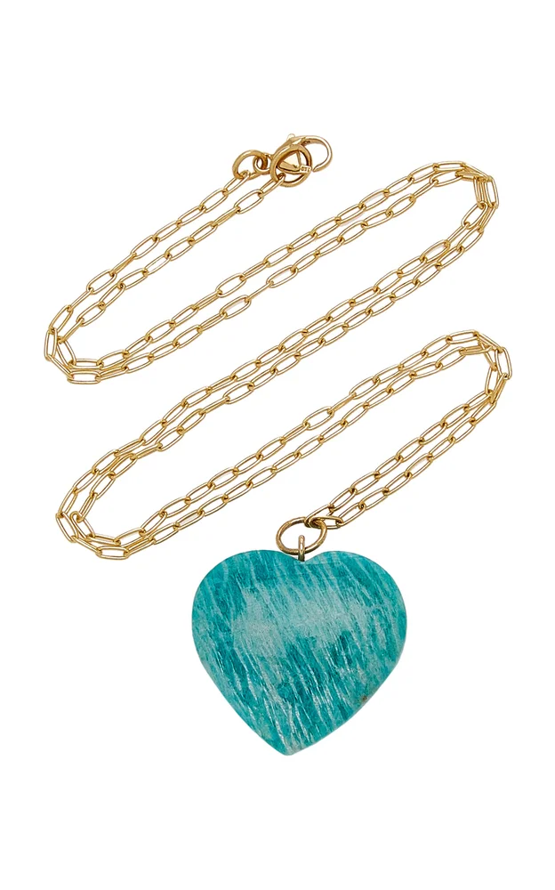 14k Yellow Gold Amazonite Necklace