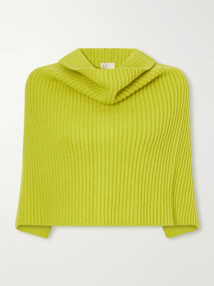 The Lossie ribbed cashmere cape scarf