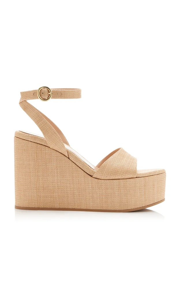 Linen Platform Sandals