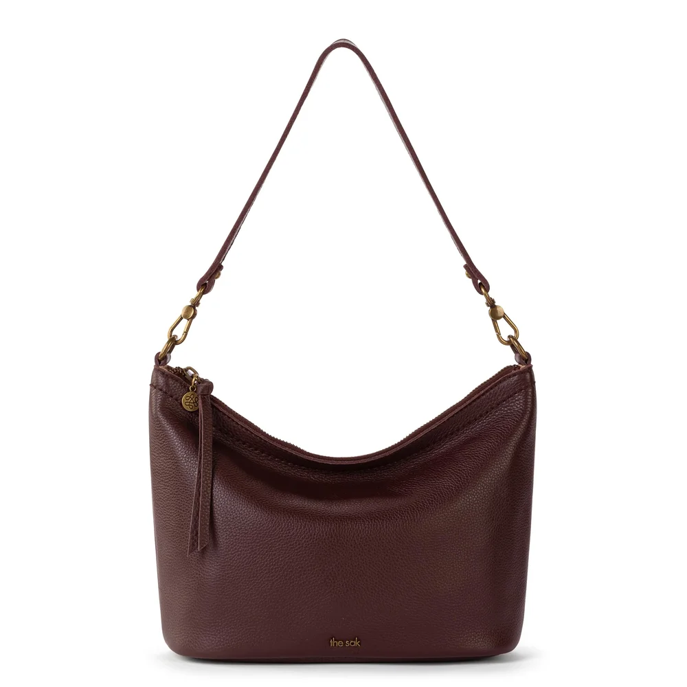 Jasmine Small Hobo, Leather, Mahogany