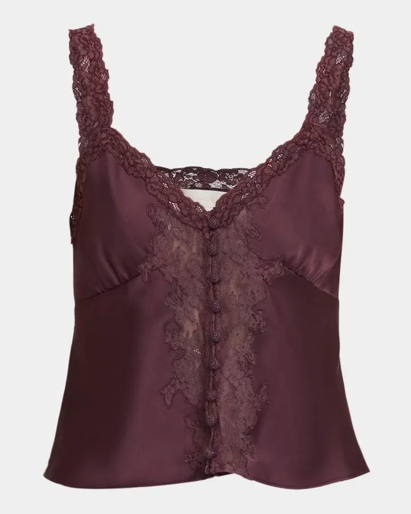Effy Lace-Trim Crepe Top