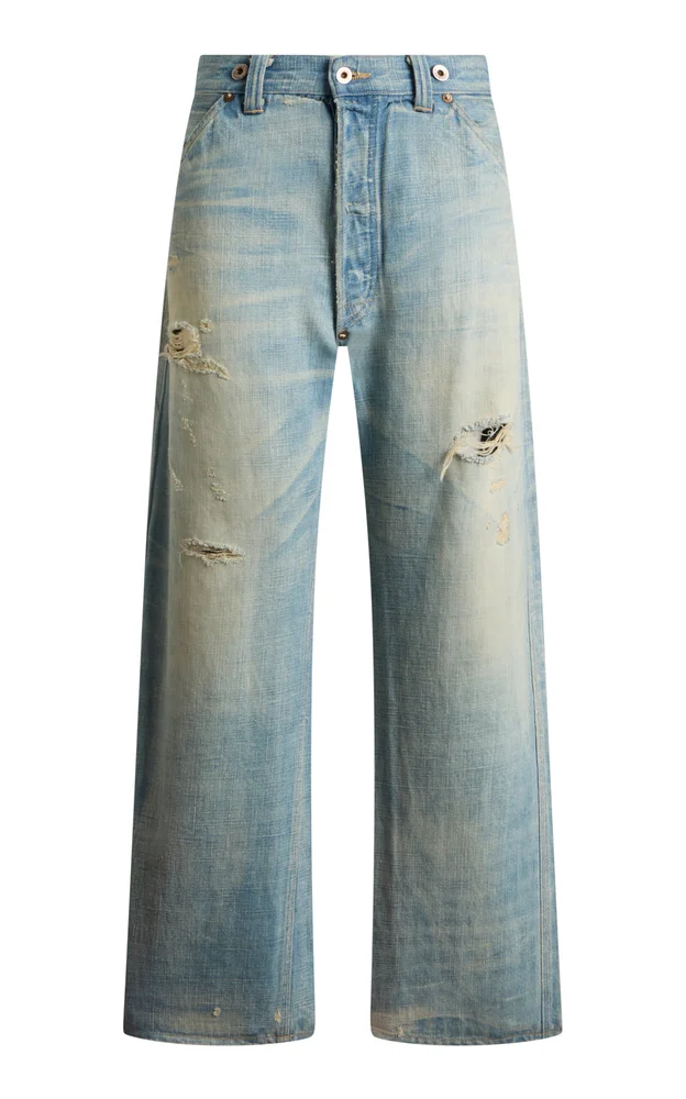 Copeland Distressed Denim Straight-Leg Jeans