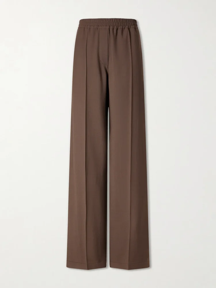 Wool-blend wide-leg pants