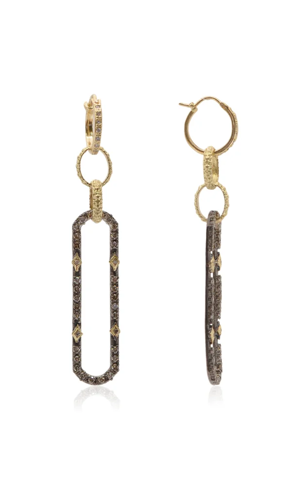 Crivelli 18K Yellow Gold, Sterling Silver Diamond Earrings