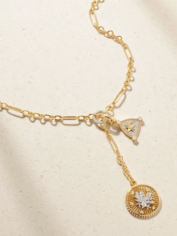 Resilience 18-karat gold diamond pendant necklace