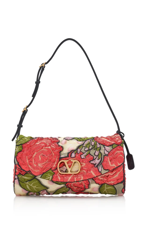 DeVain Small Floral Jacquard Shoulder Bag