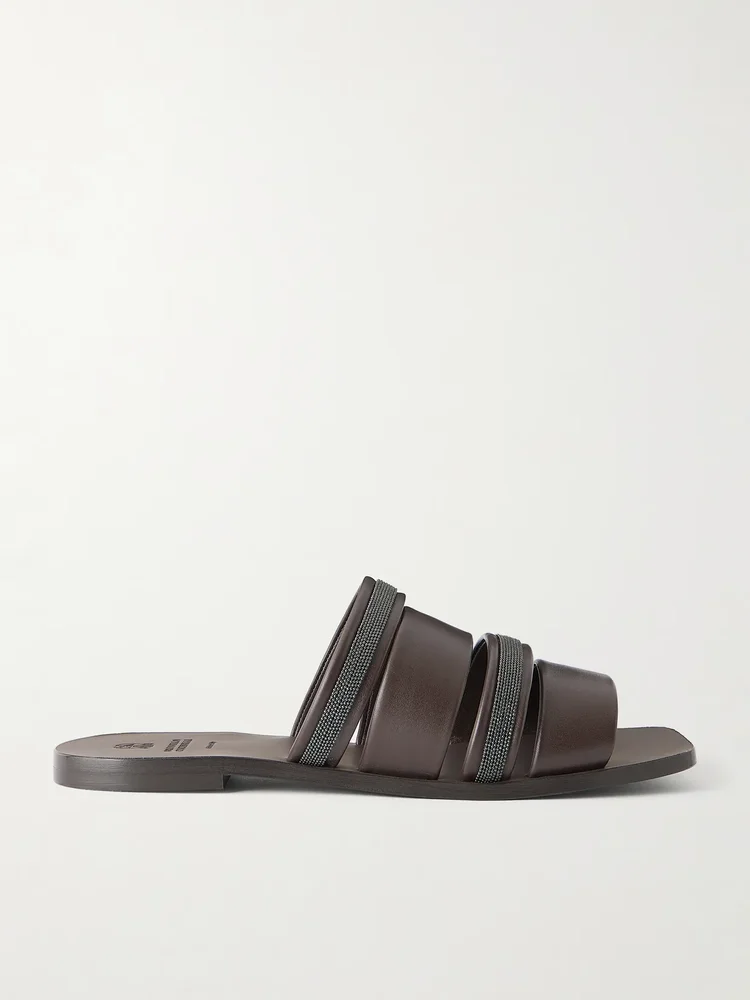 embellished leather sandals