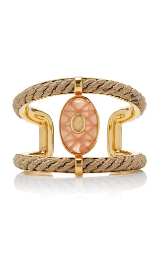 Robinson 12K Gold-Plated Brass Amber and Aragonite Cuff